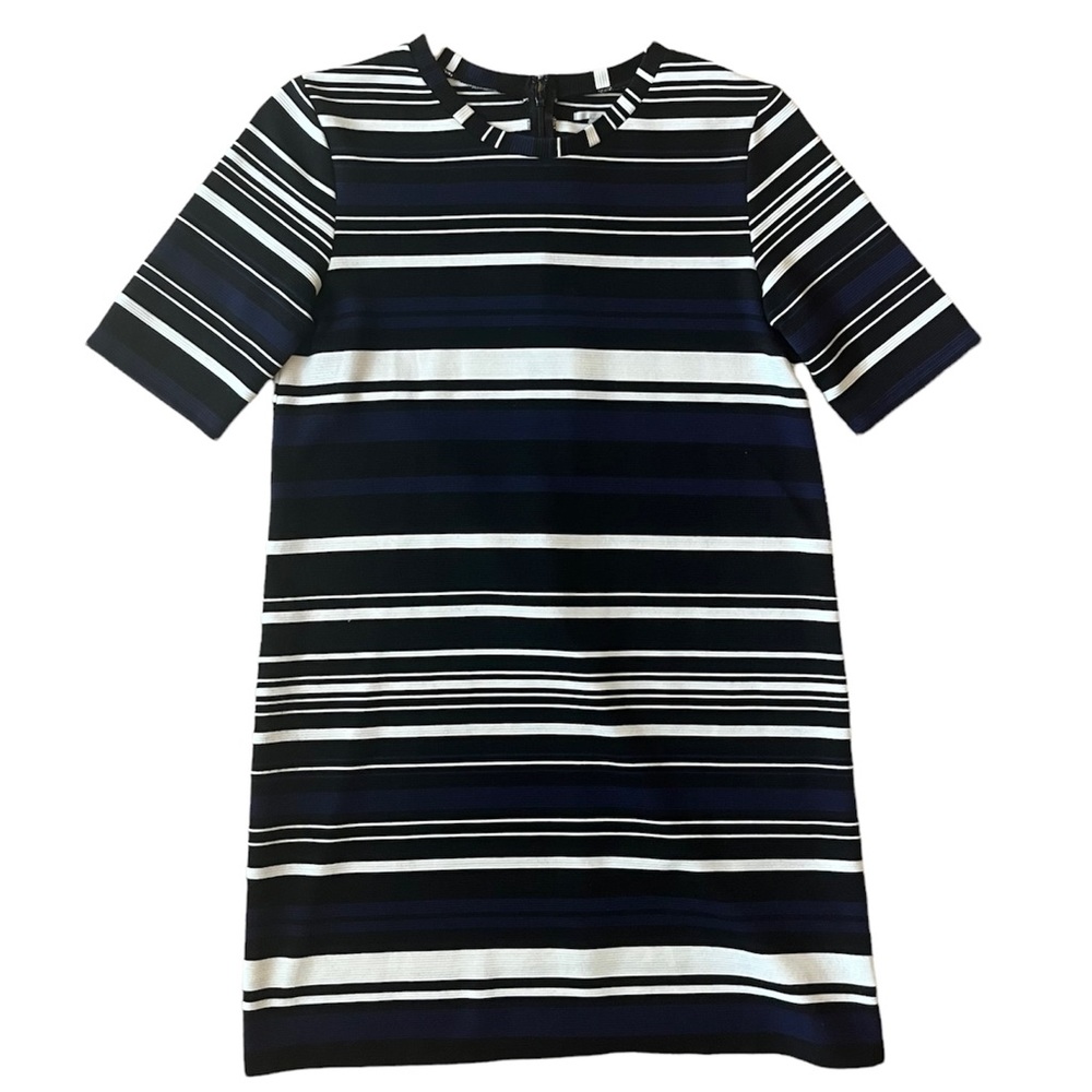 blue striped halogen dress size medium